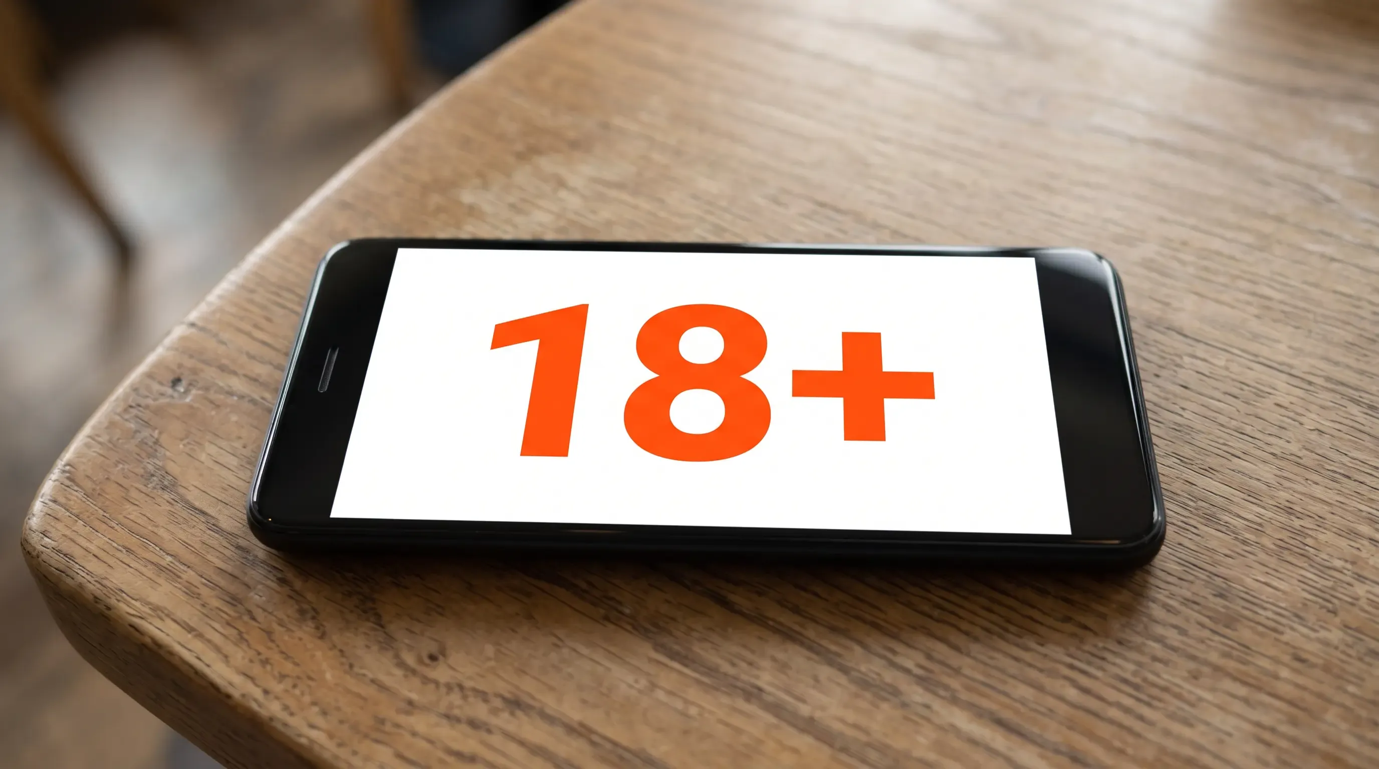 A phone with "18+" written on its screen
