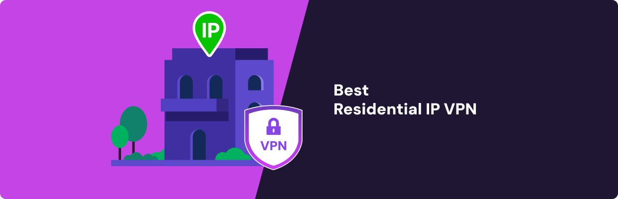 An illustration of a house with a VPN shield next to it