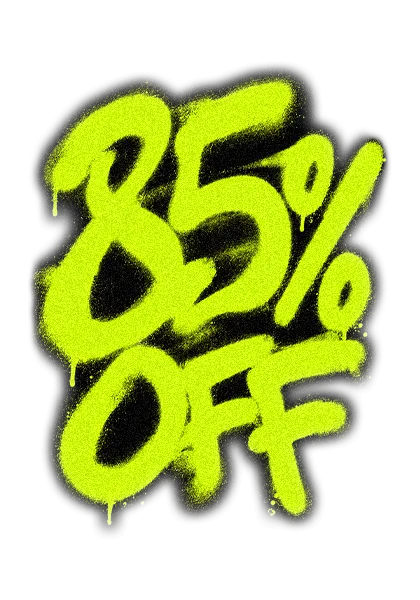A graffiti illustration of a Black Friday discount announcement.