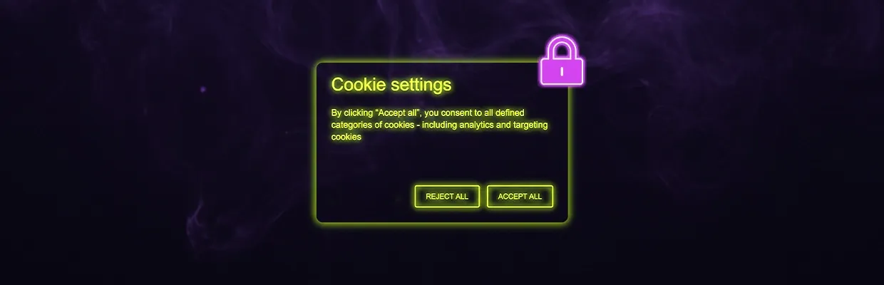A cookie banner asking to accept or reject cookies