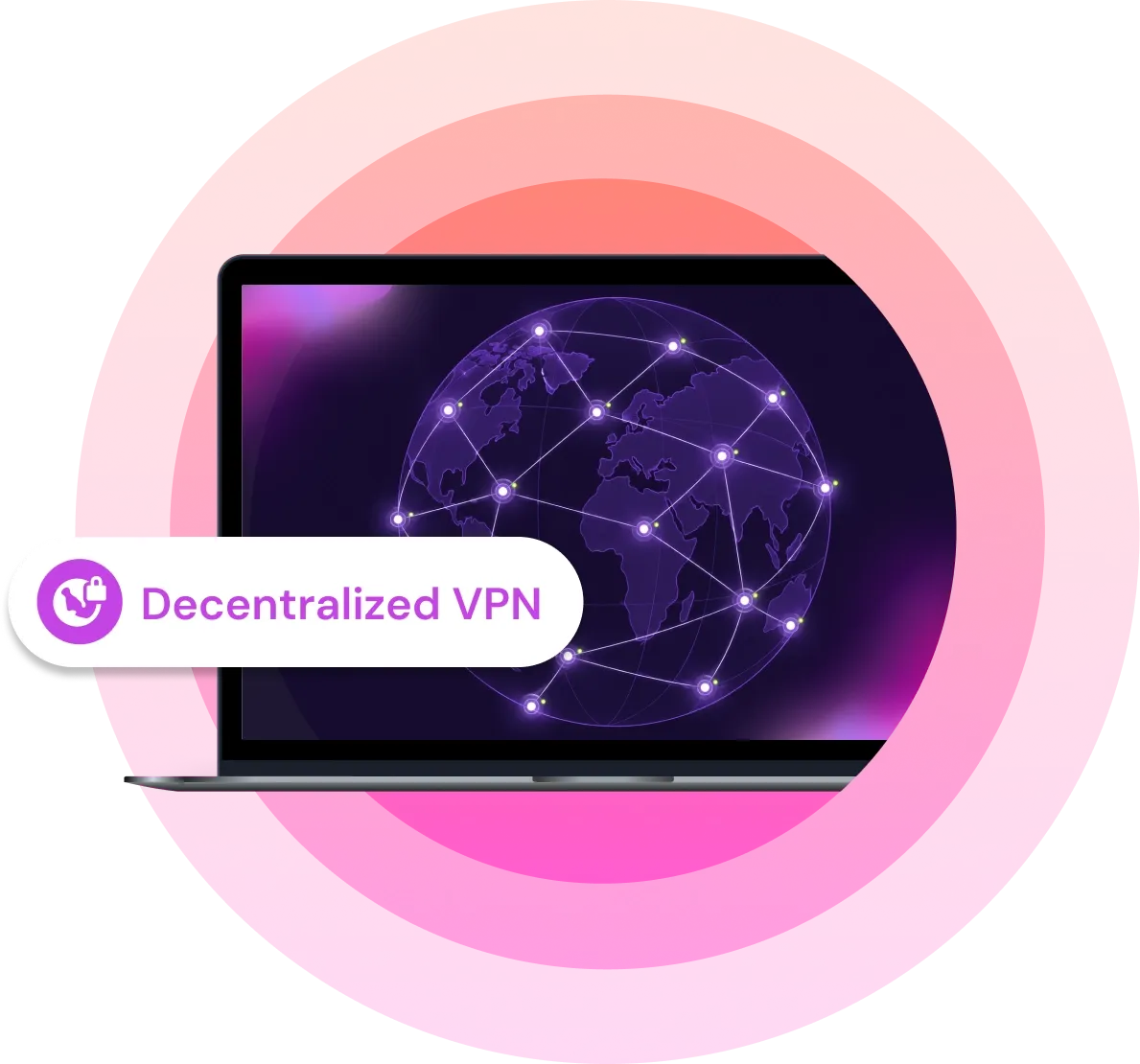 A laptop with a decentralized network on it