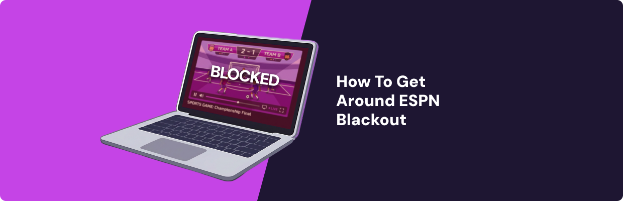 A laptop with a sports game on the screen with an overlay that says "BLOCKED" over it