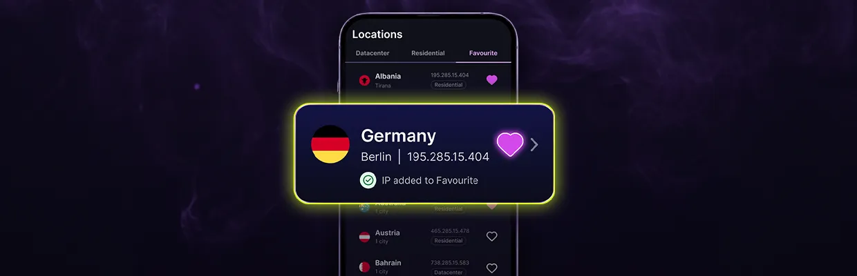 A smartphone with Mysterium VPN's favorite IP on it