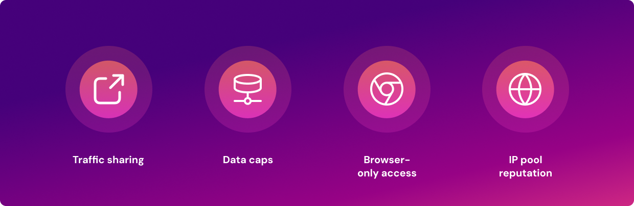 An illustration showcasing the trade offs of using a free residential VPN