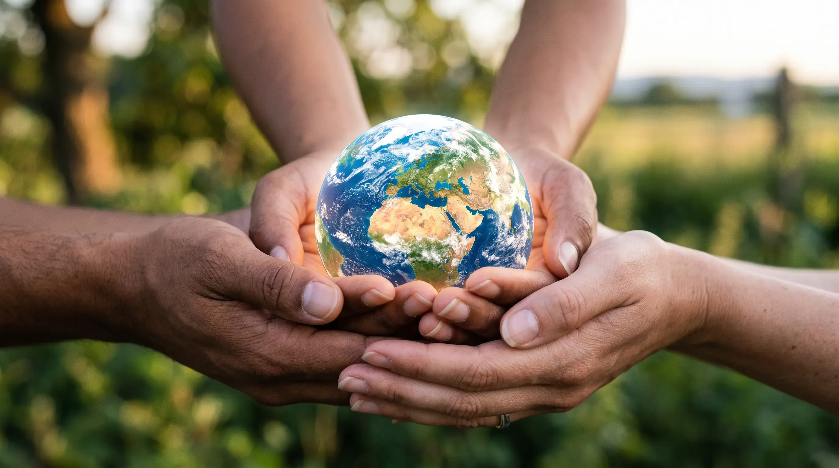 Hands holding the earth