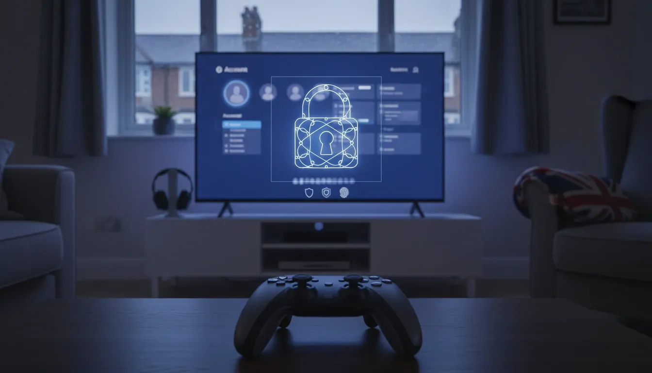 Gaming console display is locked by an age verification gate
