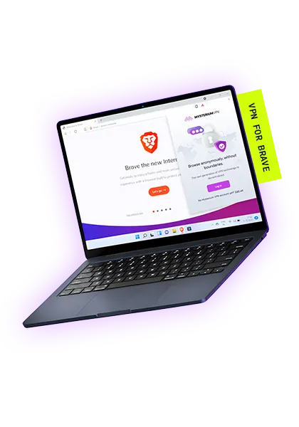 A laptop with Brave and Mysterium VPN loaded on it.