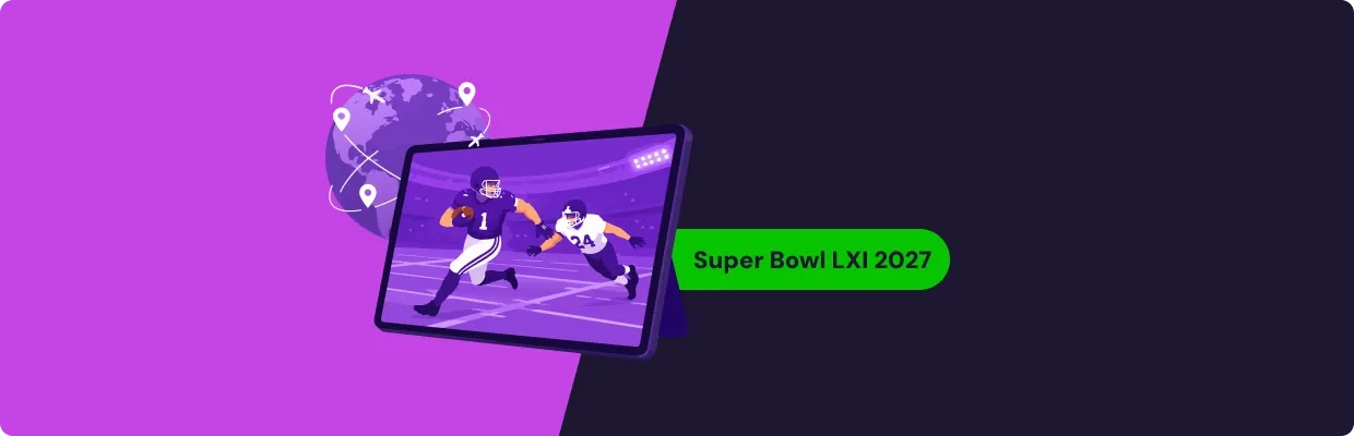 A laptop showing a Super Bowl 2027 game