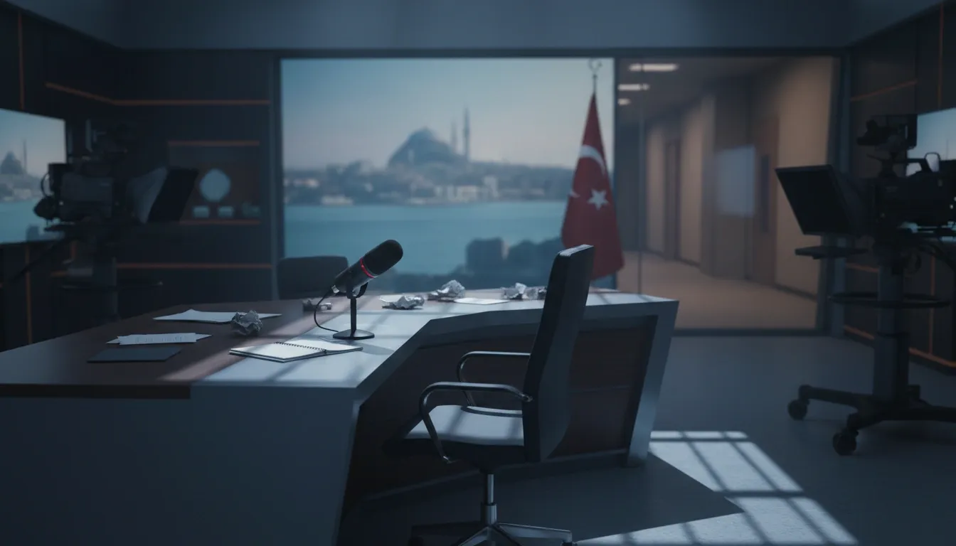 Empty newsroom in Turkey