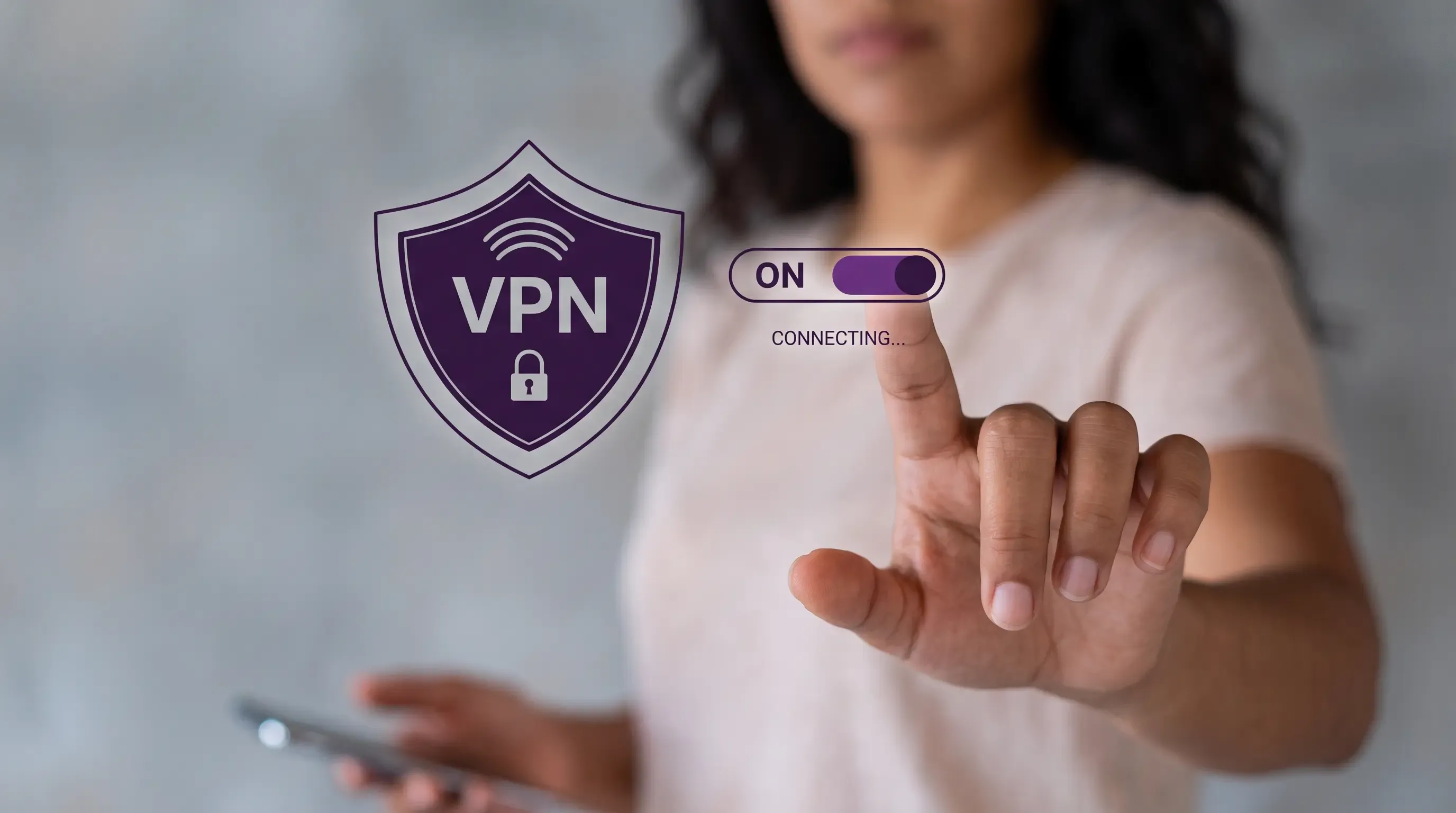 An abstract image of a woman connecting to Mysterium VPN