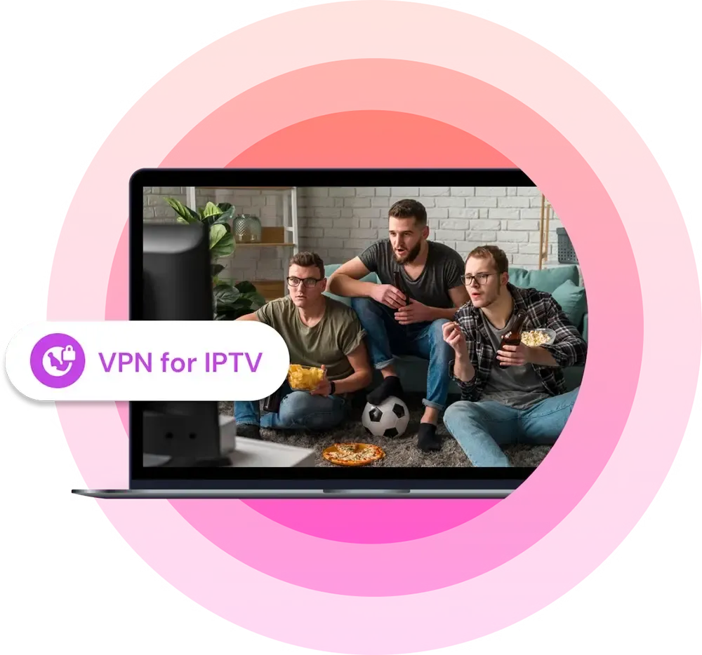 A laptop with an image of people on the screen on it