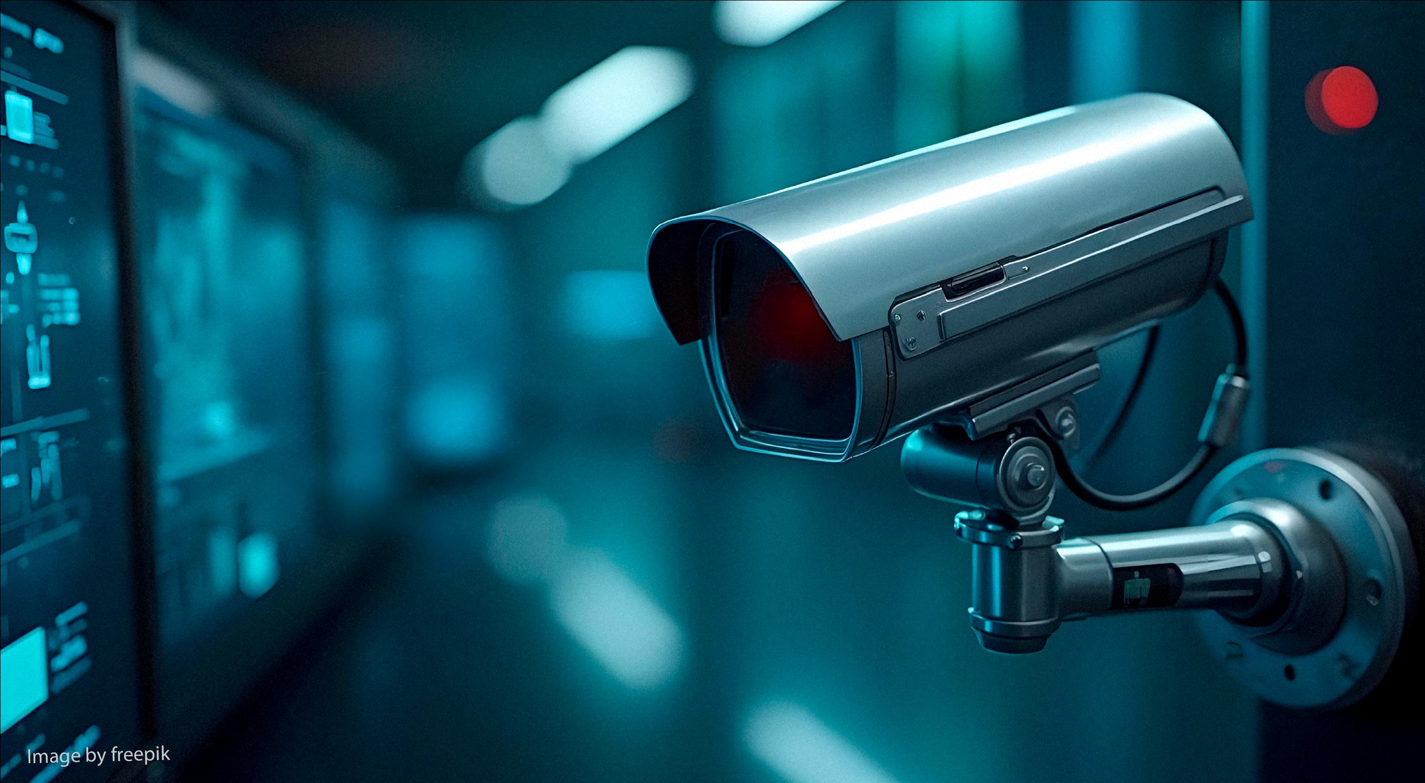 Surveillance camera spying.